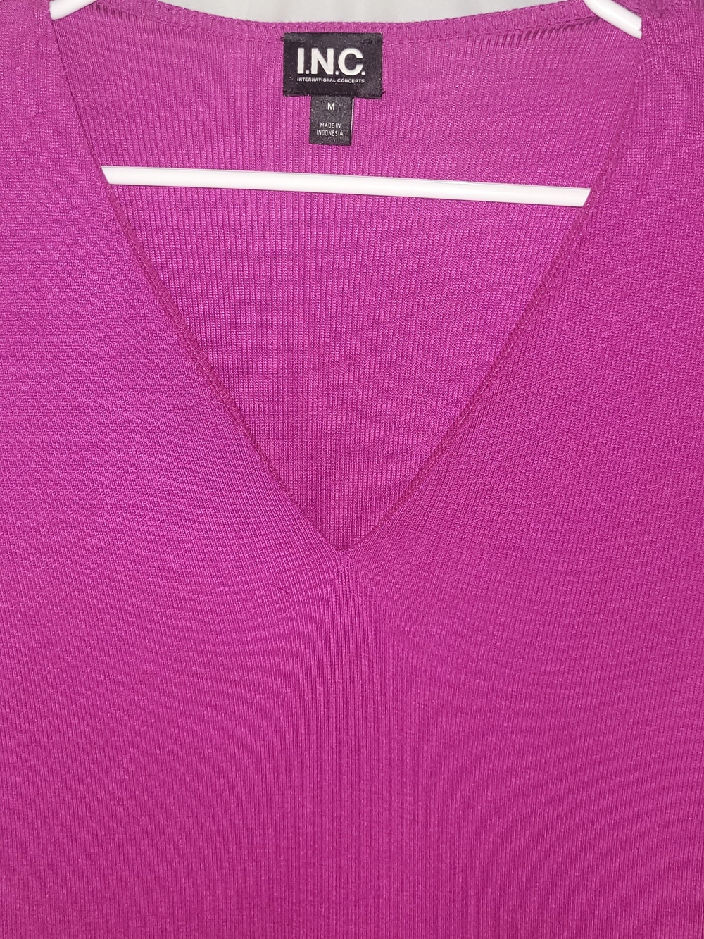INC International Concepts Fuchsia V-Neck Sweater